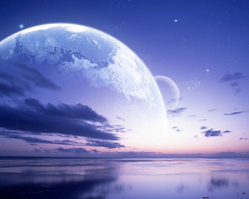 alien planet with rings