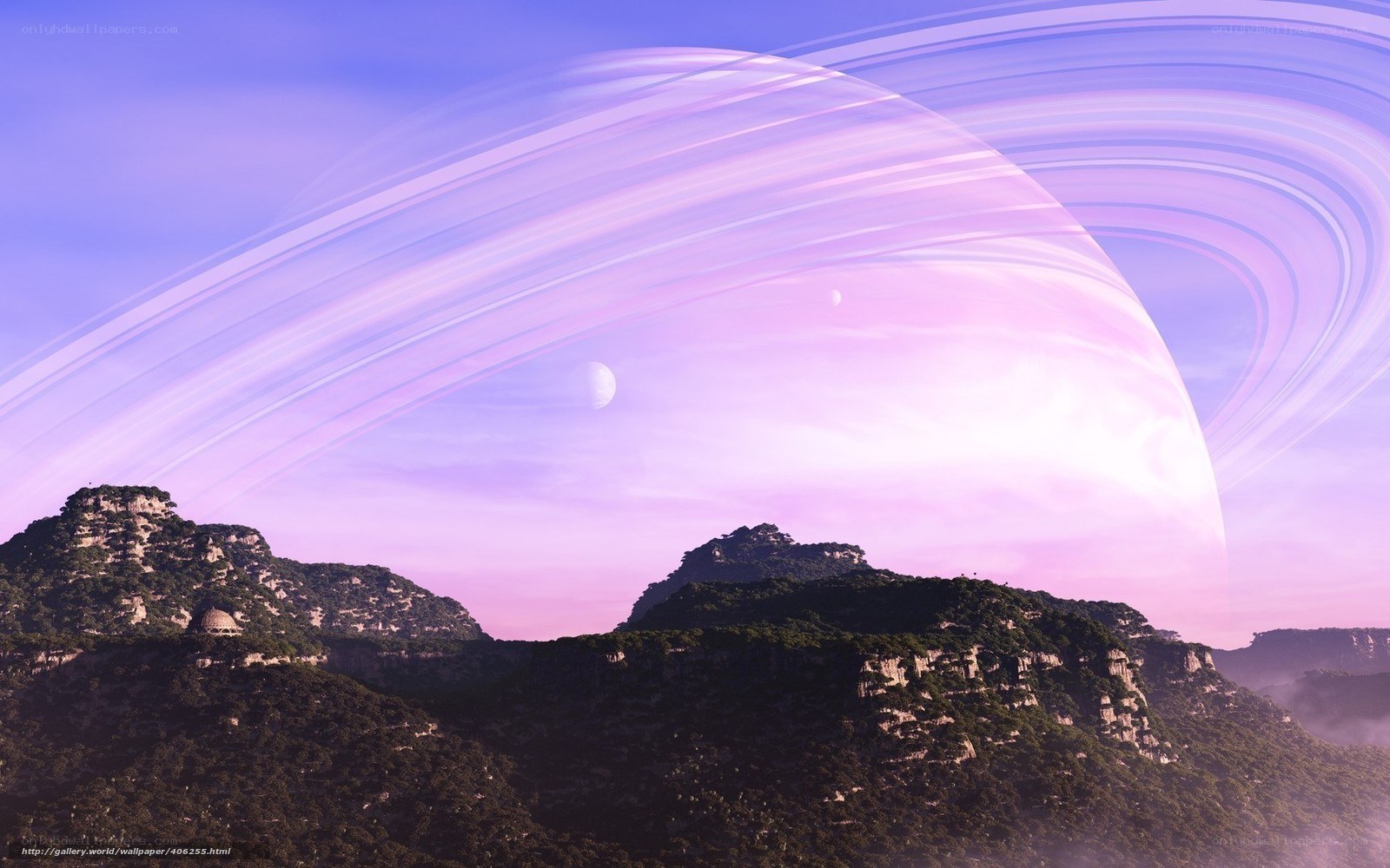 alien planet with rings