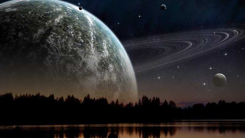 alien planet with rings
