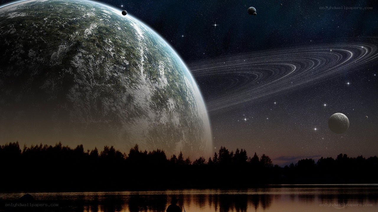 alien planet with rings