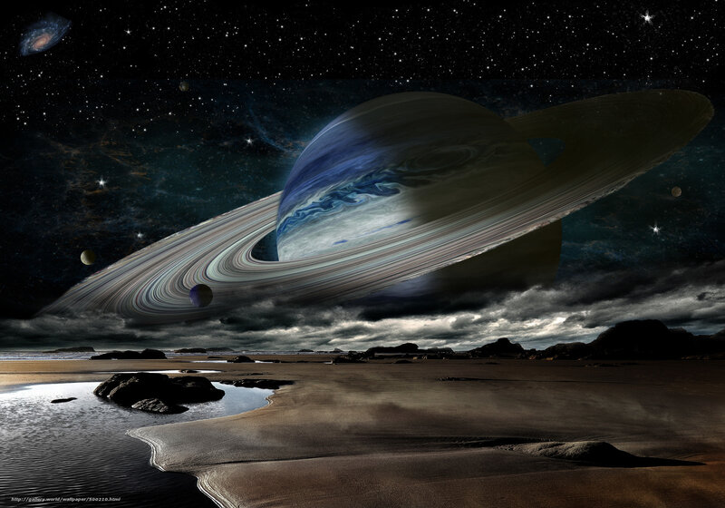 Alien planet with rings