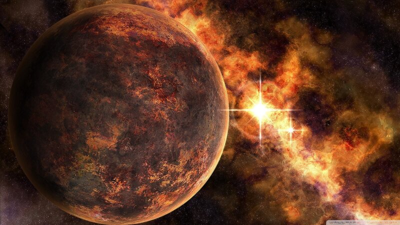 alien planet with star
