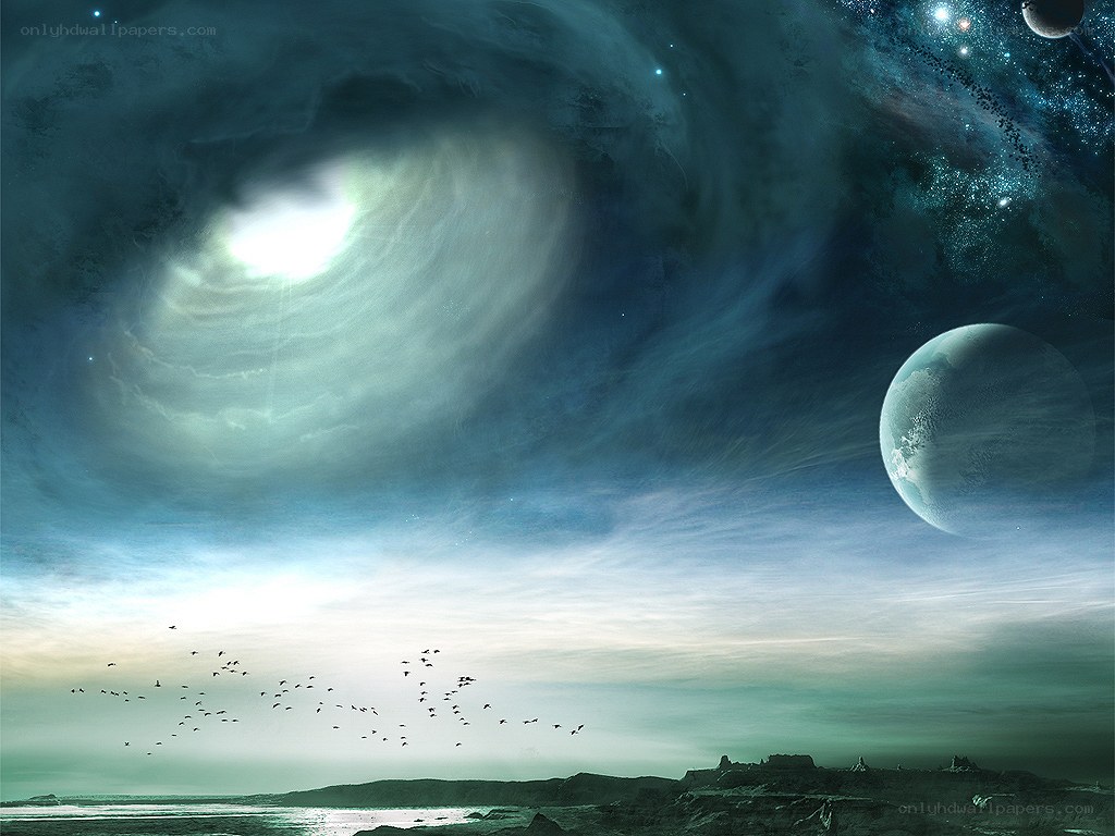 alien planet with twin moons