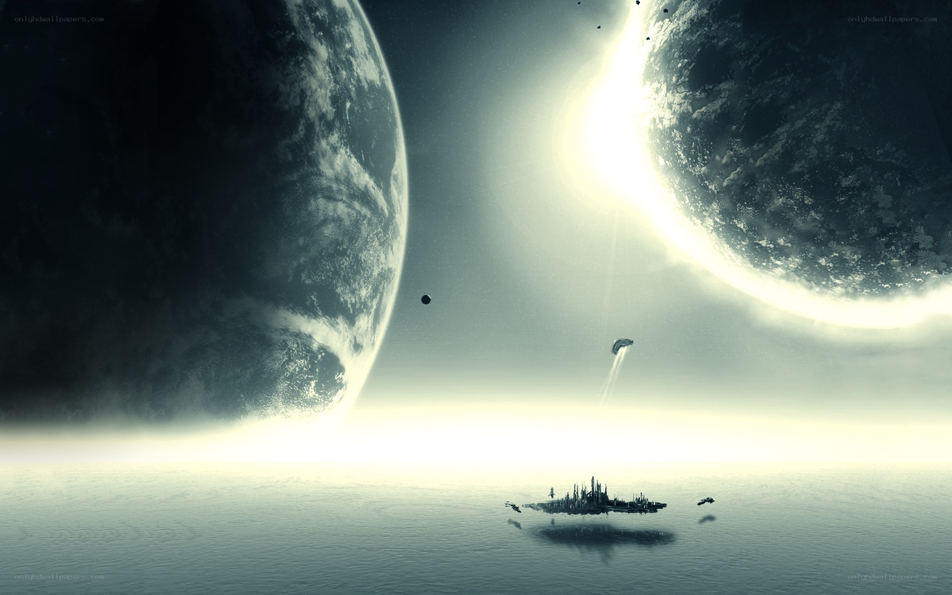 alien planet with twin moons
