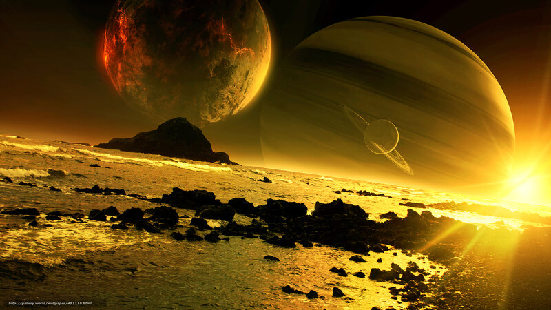 alien planet with twin planets