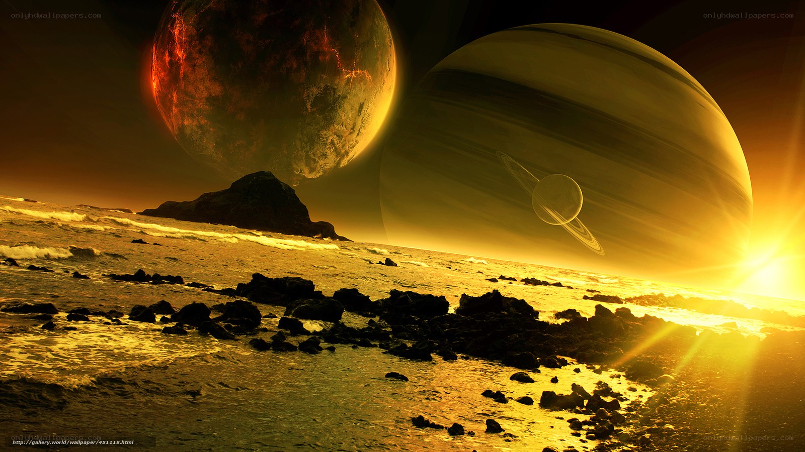 alien planet with twin planets