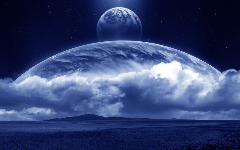 Alien planet with two moons