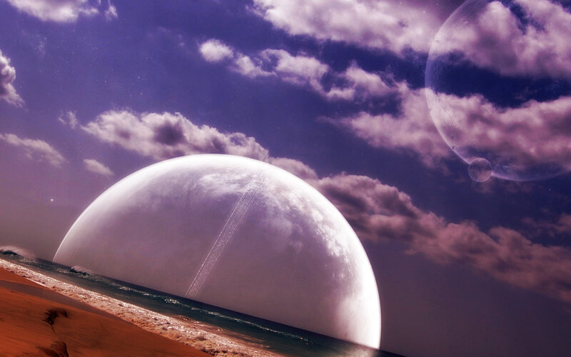 alien planet with two moons