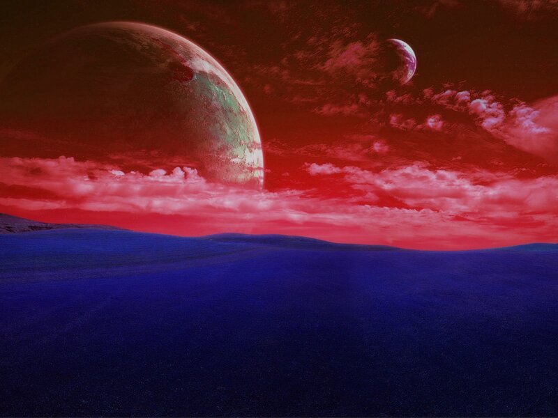 Alien planet with two moons