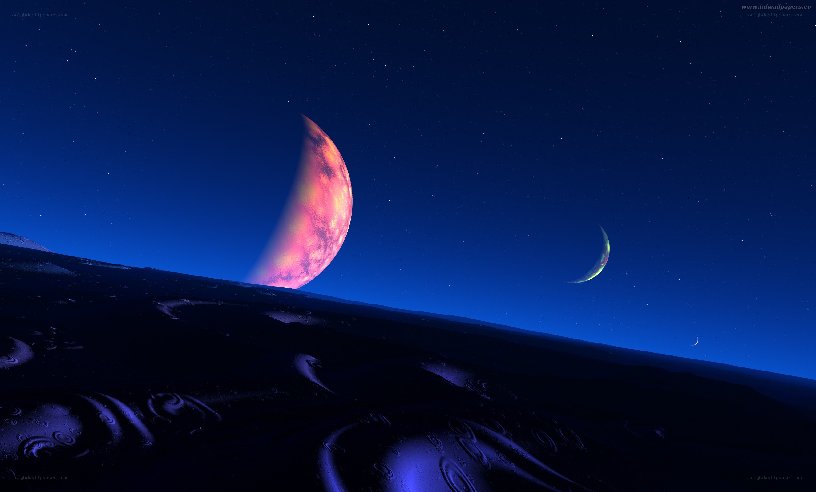Alien planet with two moons
