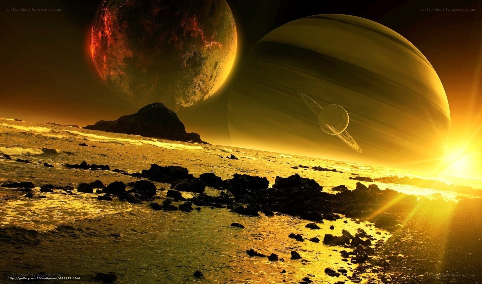Alien planet with two moons