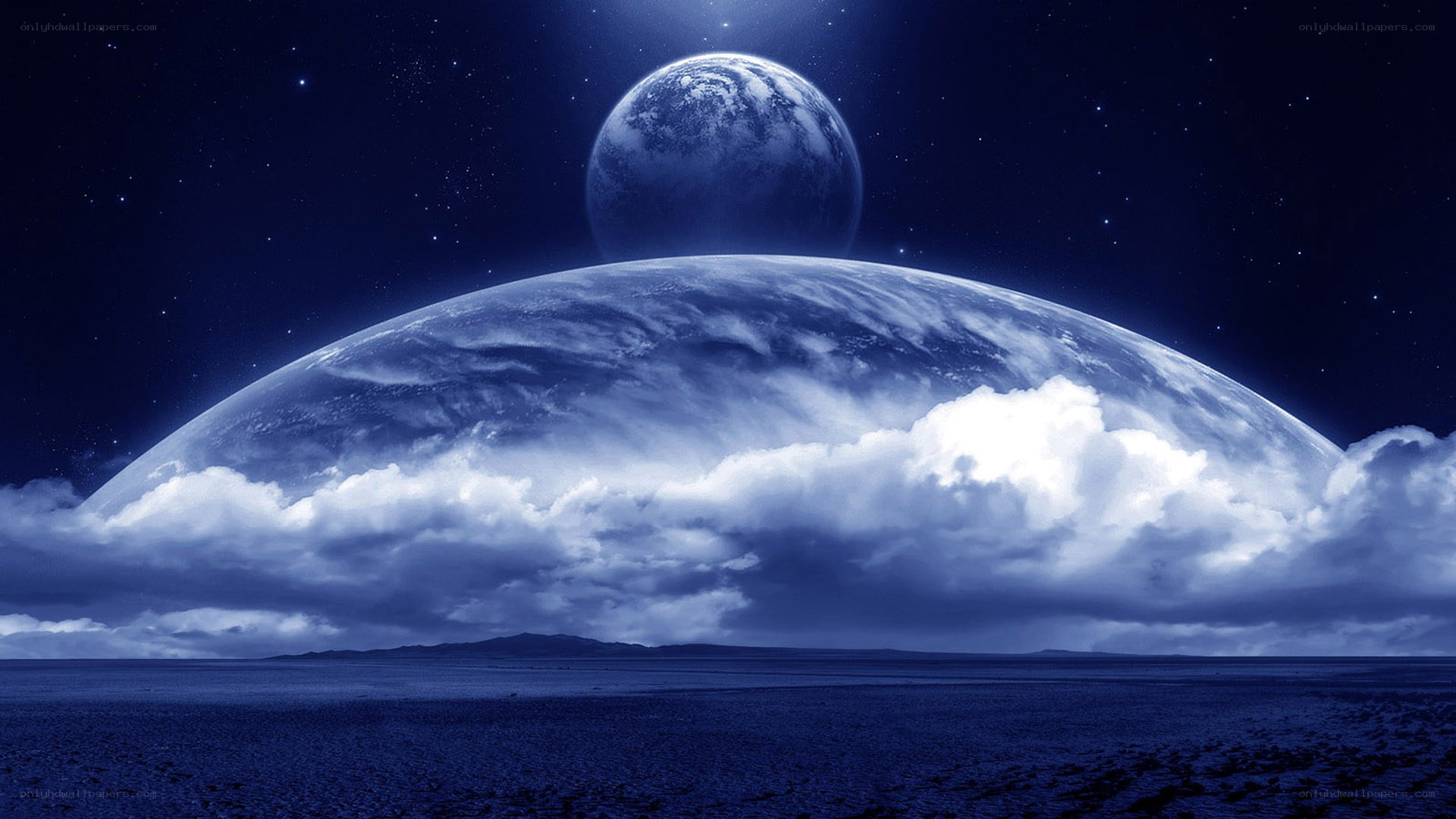 alien planet with two moons