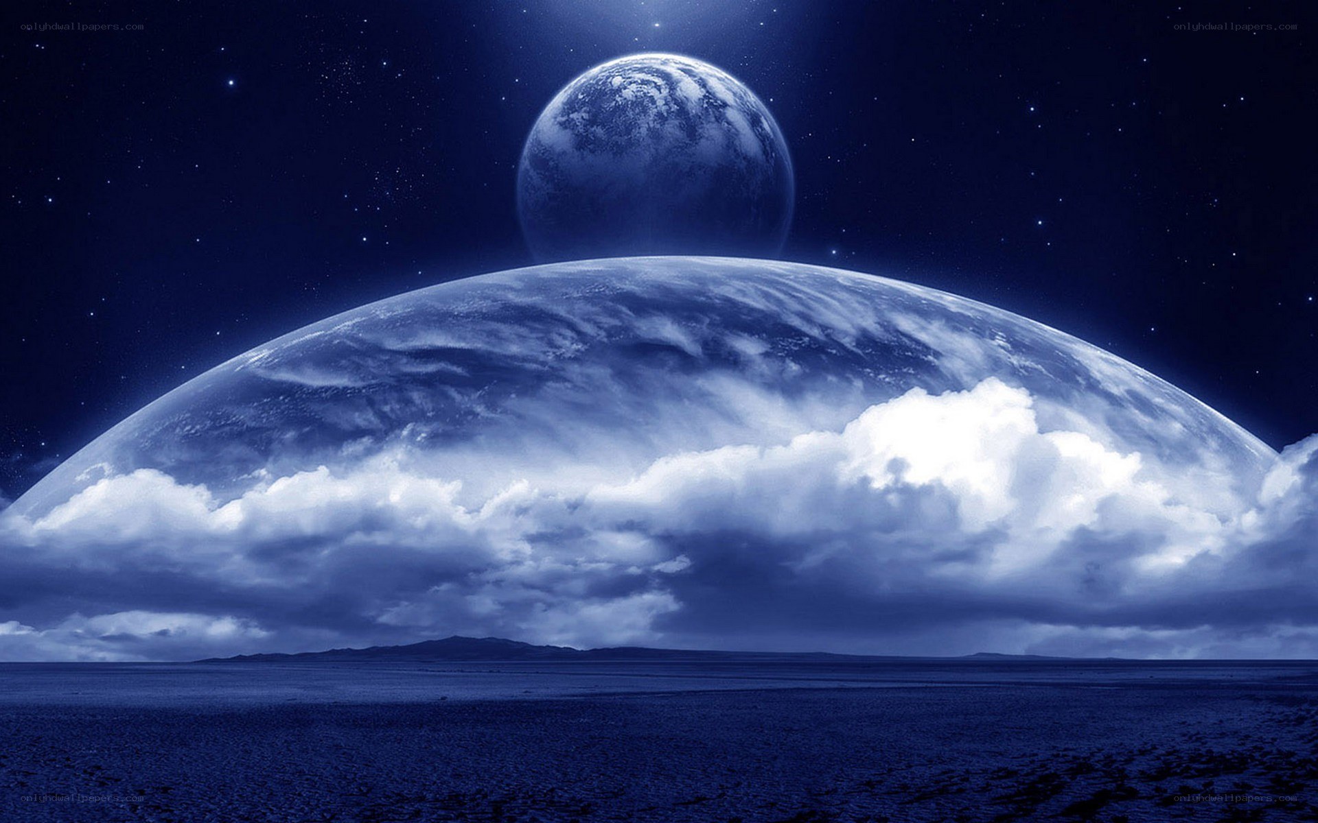 alien planet with two moons
