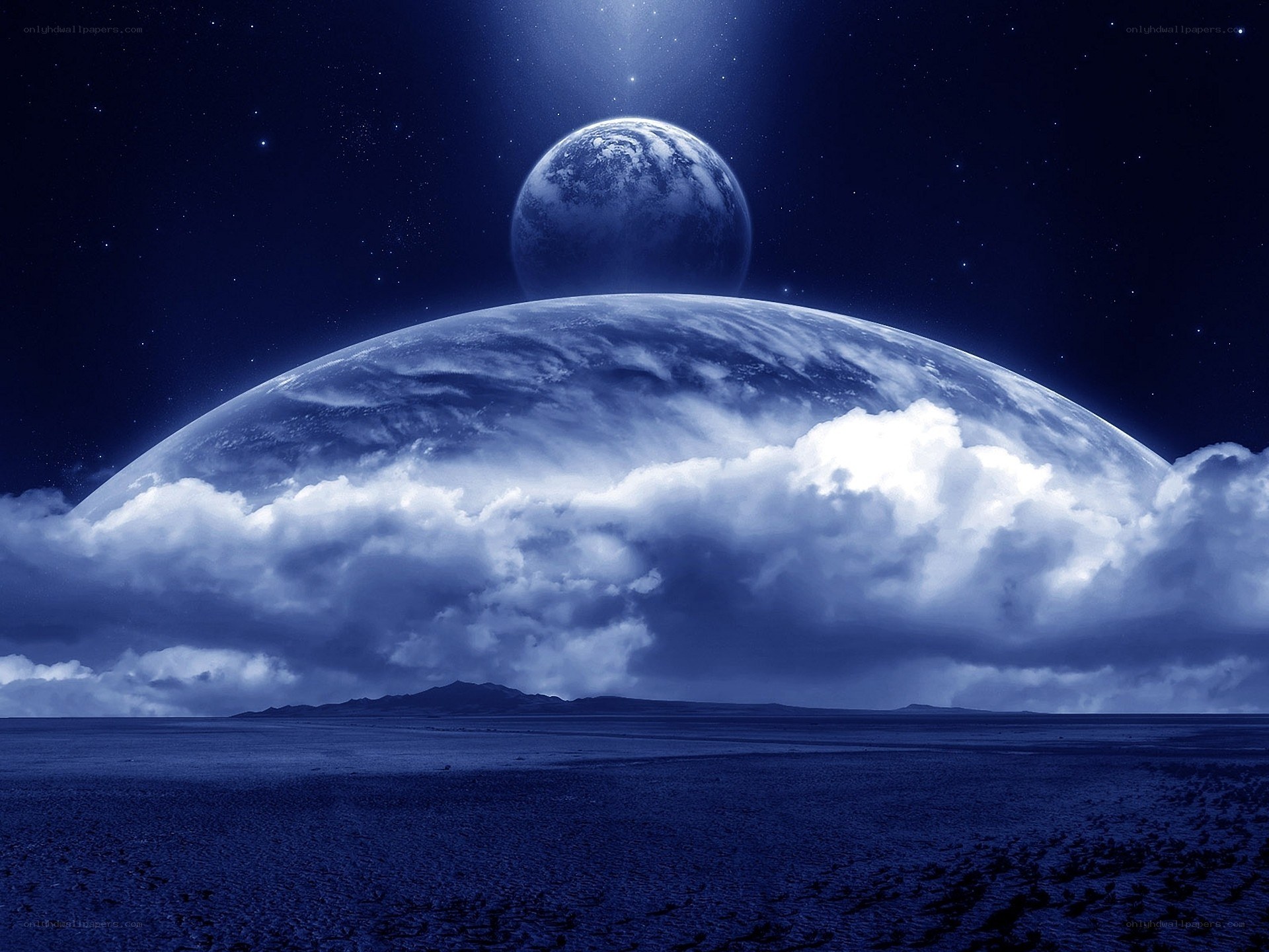Alien planet with two moons
