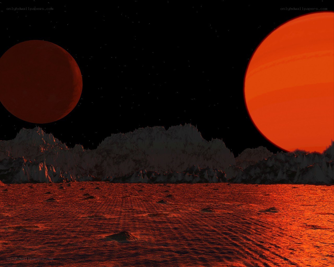Alien planet with two suns