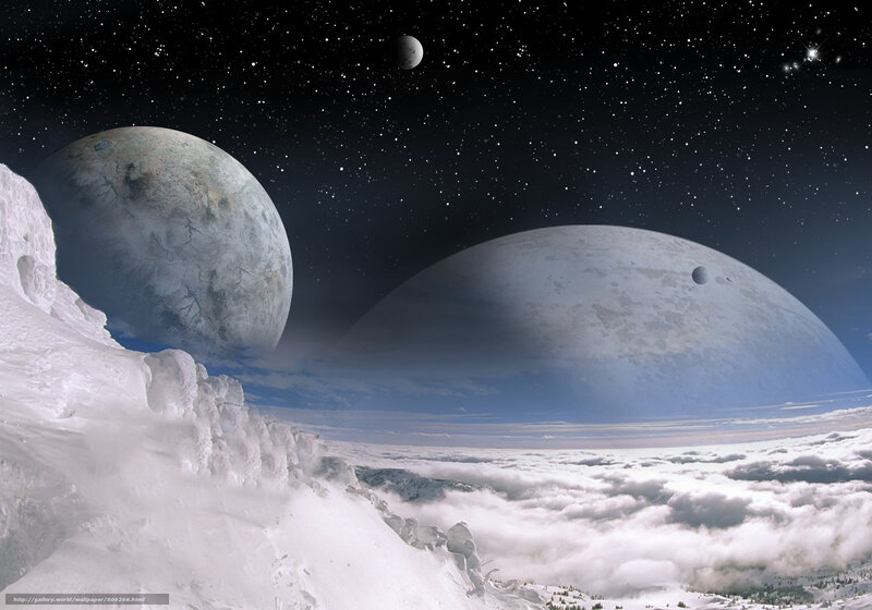 alien planets above clouds