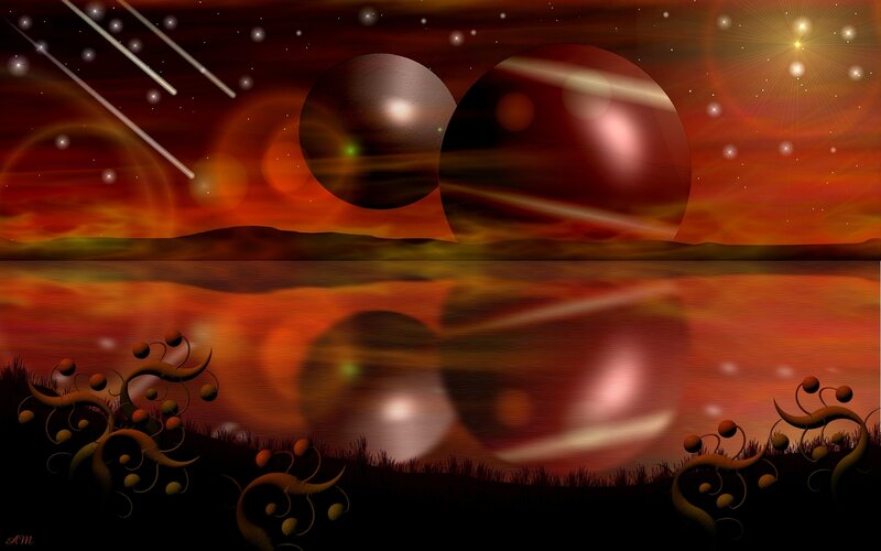 Alien Planets in Sky — Red