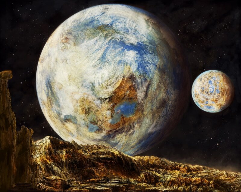 Alien Planets in Space — Blue