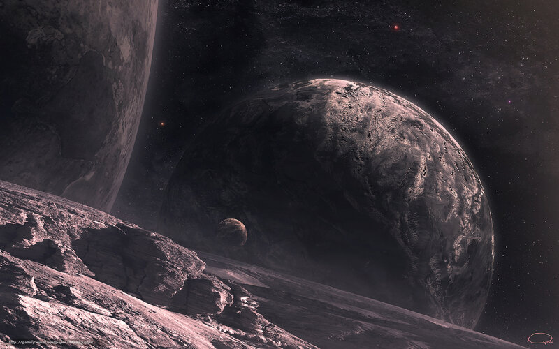 Alien Planets in Space — Gray
