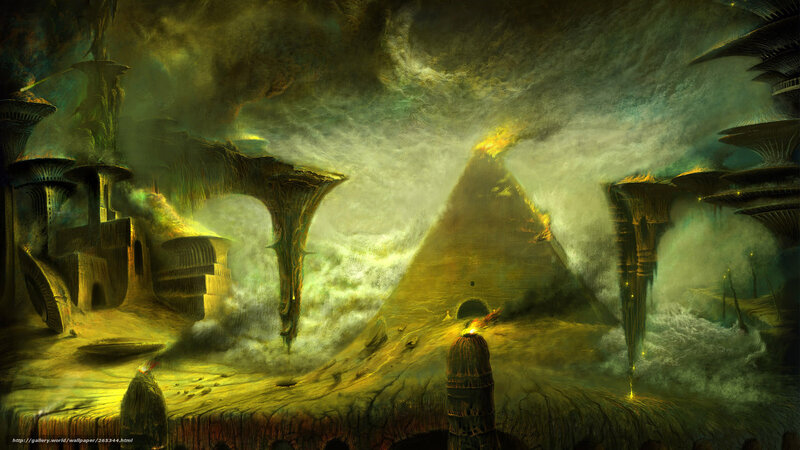 alien pyramid landscape