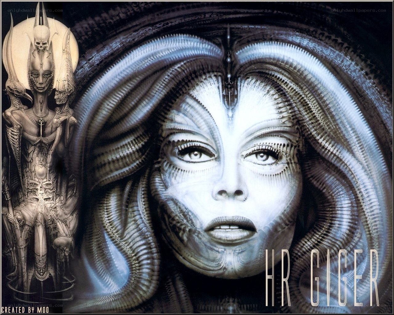Alien Queen and Facehugger Art
