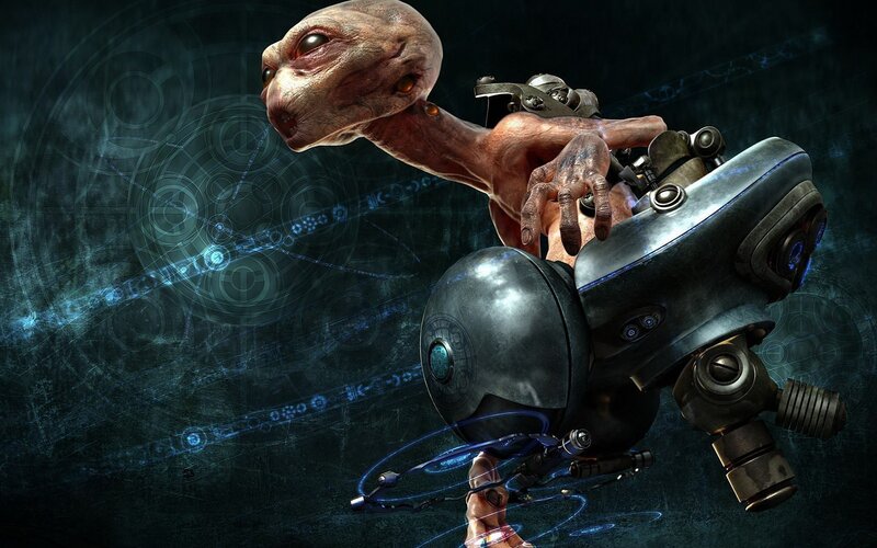 Alien Riding Robot