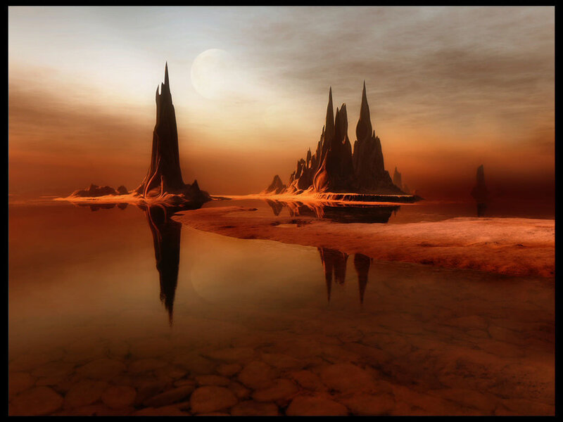 Alien Rock Formations — Orange, Dramatic, Sunset