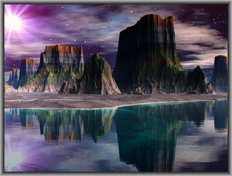 Alien Rock Formations — Purple, Dramatic