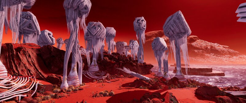 Alien Rock Formations — Red, Dramatic
