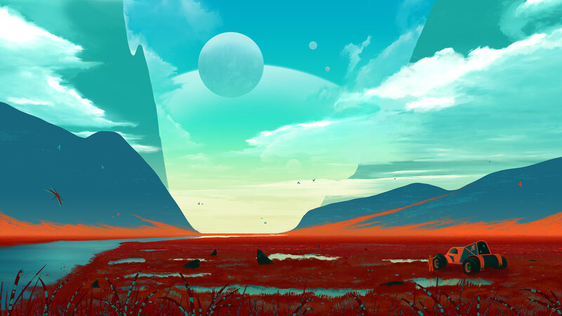 Alien Rover on Red Planet