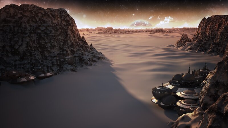 Alien Settlement on Desert Planet — Brown