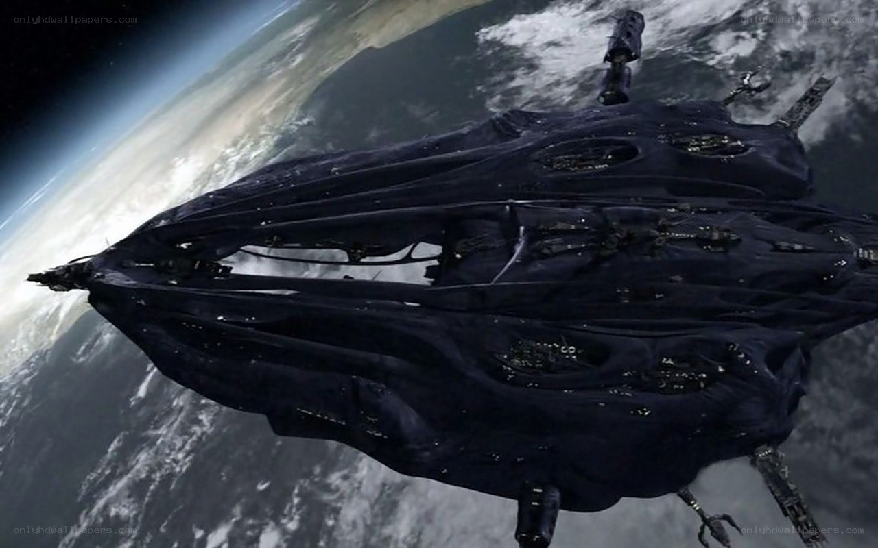 alien ship above earth