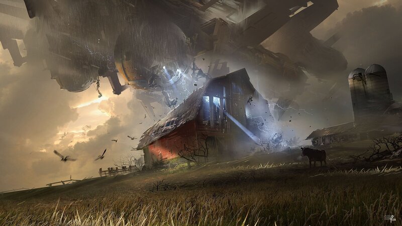 Alien Ship Crashing — Brown