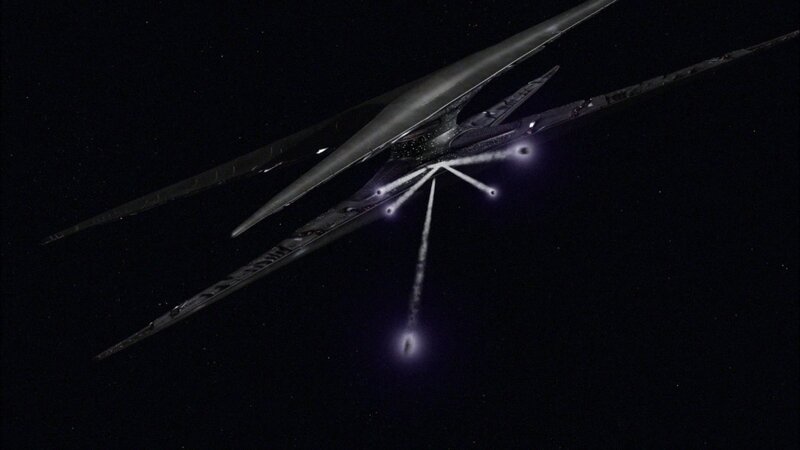 Alien ship in space