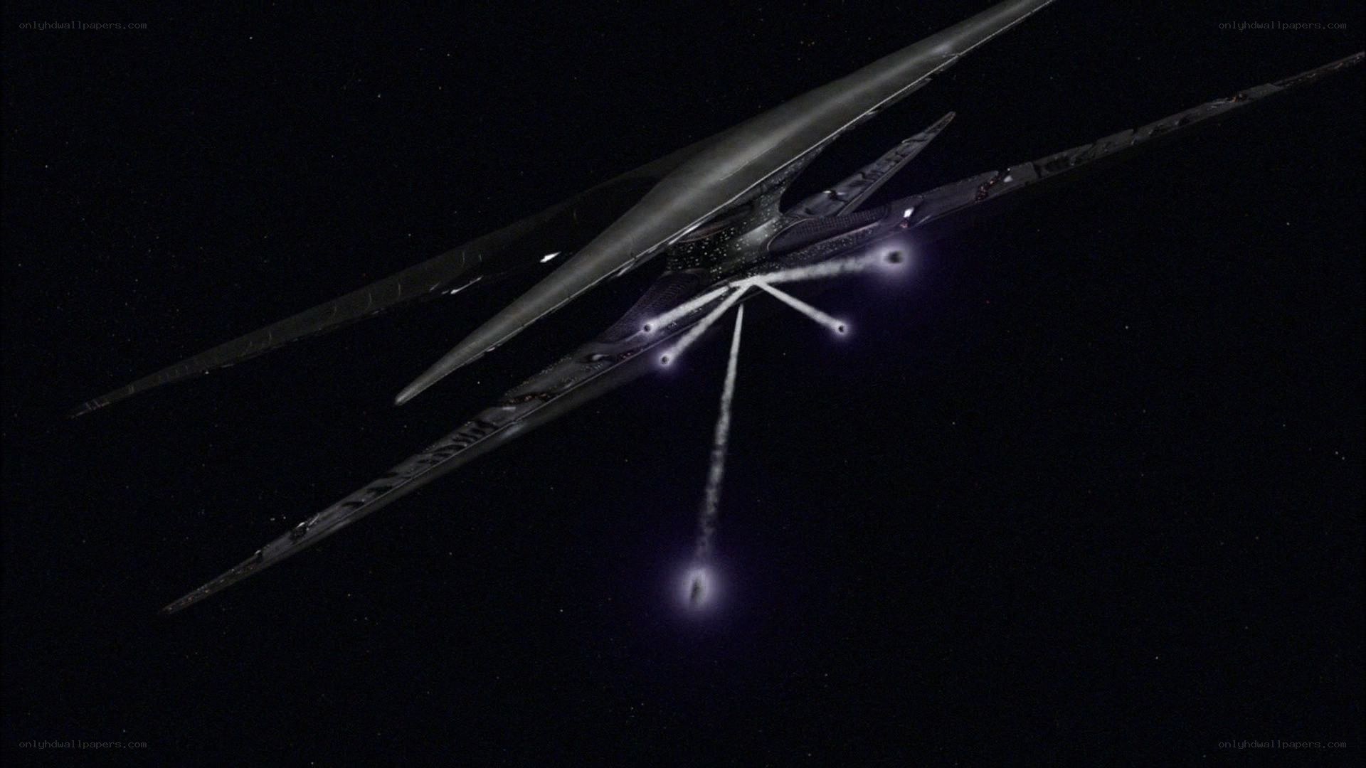 Alien ship in space