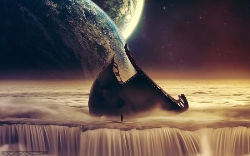 alien ship on alien world