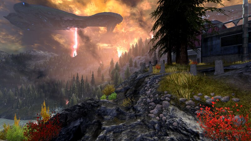 Alien Ship over Forest