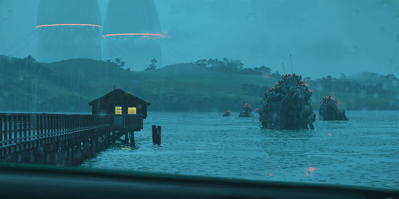Alien Ships in Water