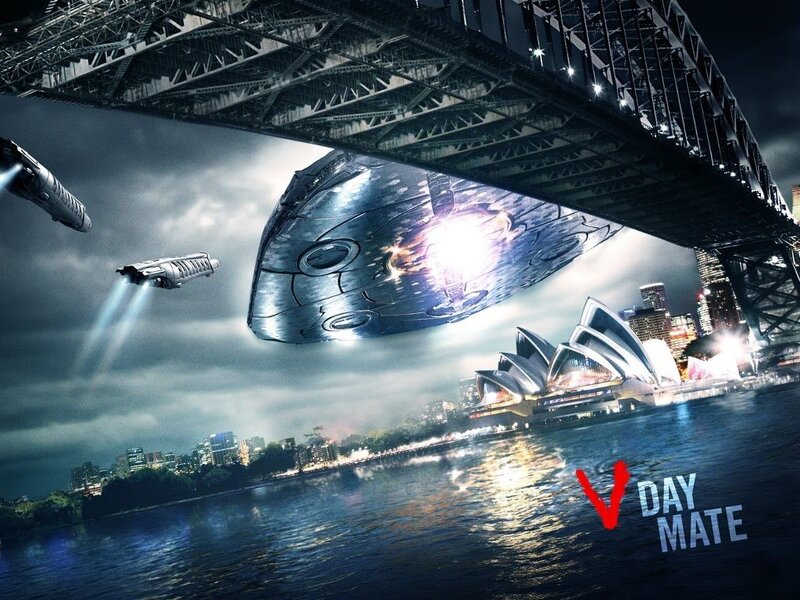 Alien Ships over City