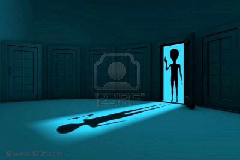 Alien Silhouette in Doorway