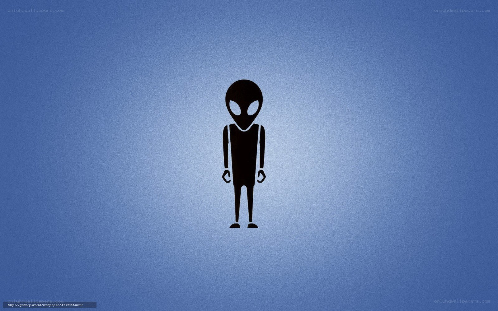 alien silhouette on blue