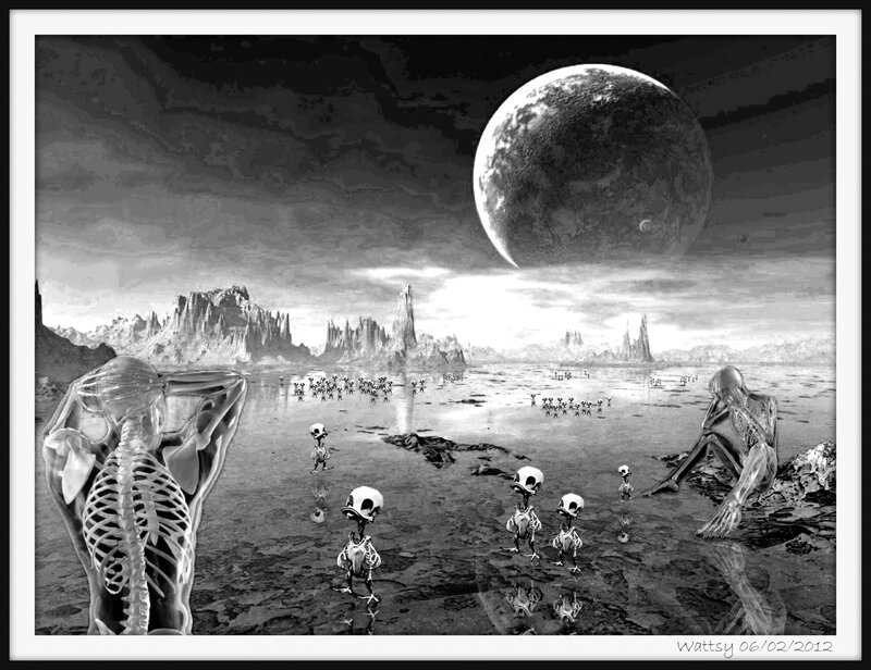 Alien Skeletons on Planet
