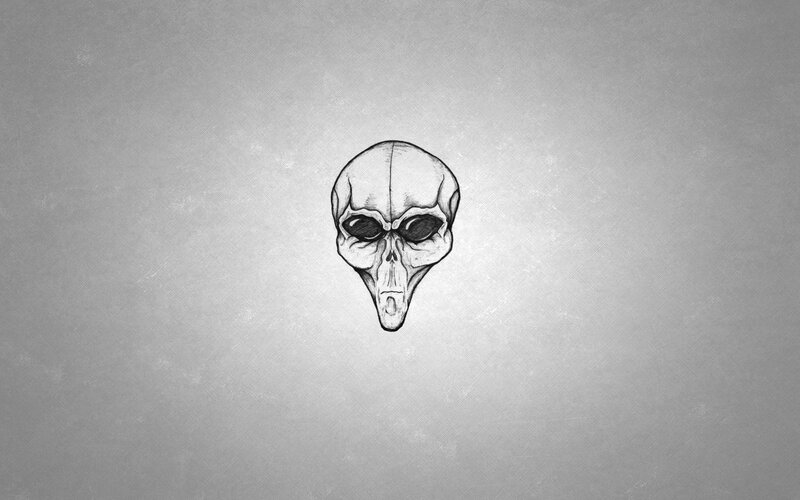 Alien Skull Drawing