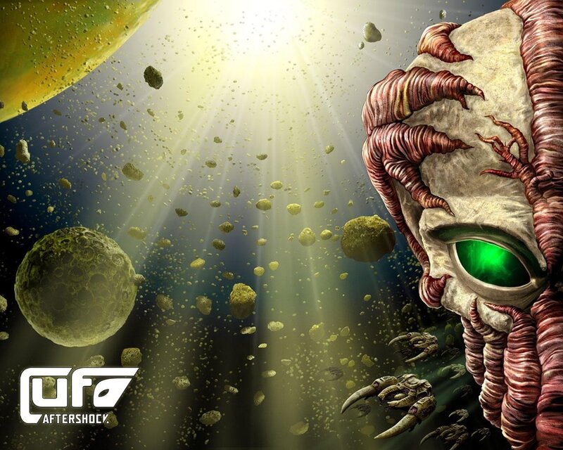 Alien Skull in Space — Green, Dramatic