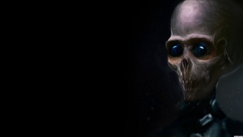 Alien Skull with Blue Eyes