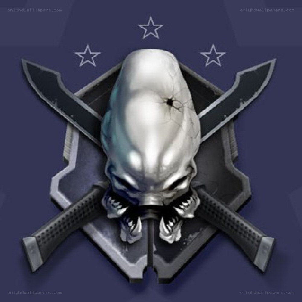 alien skull with crossed blades