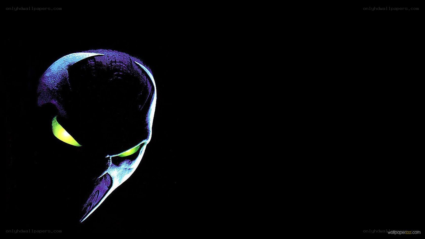 alien skull with glowing eyes