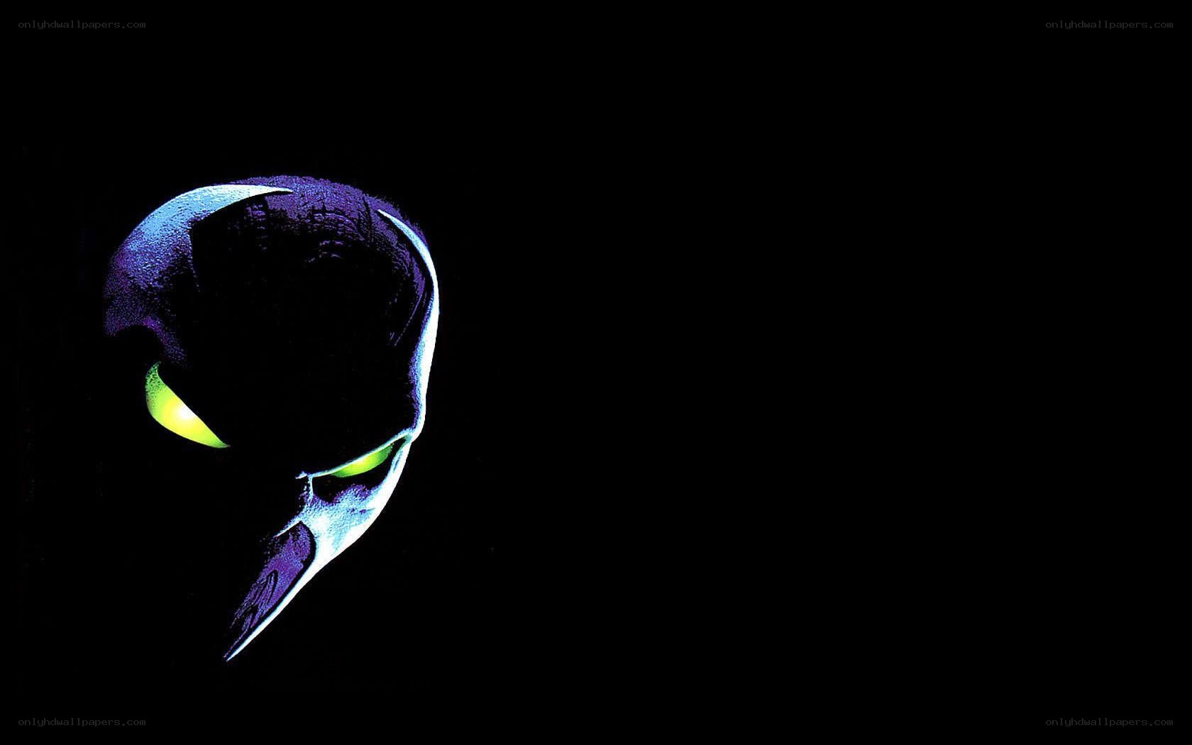 alien skull with glowing eyes