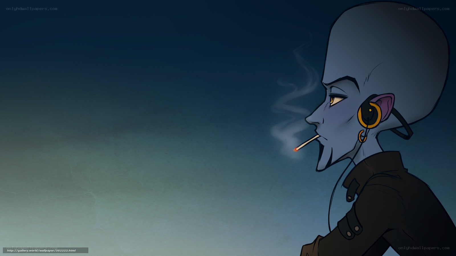 alien smoking cigarette