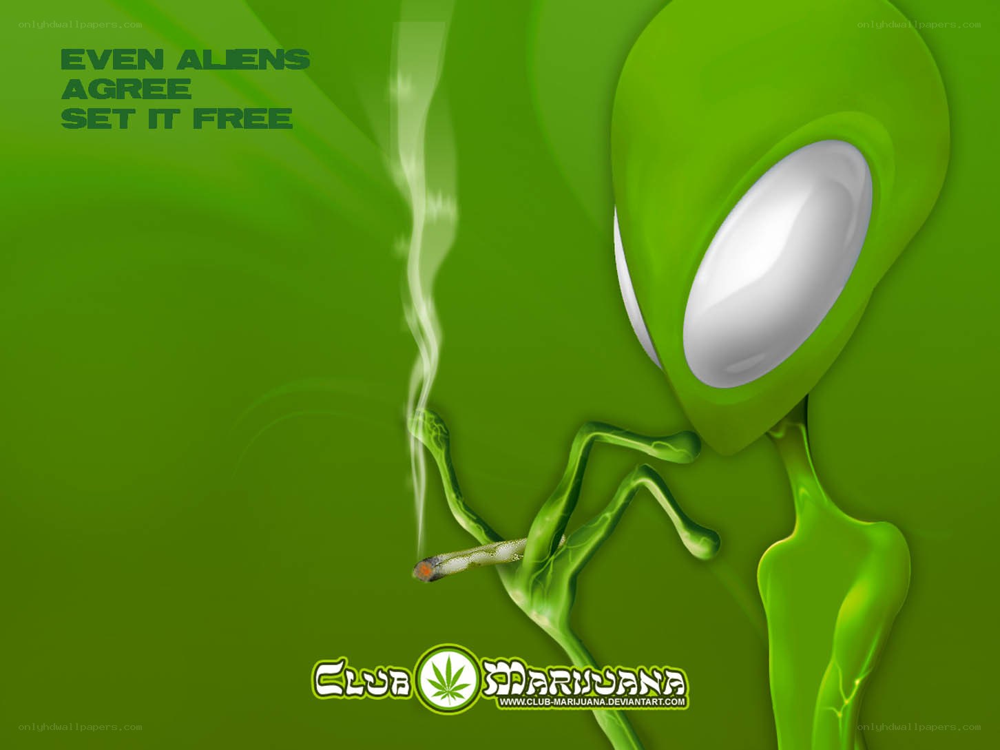 alien smoking marijuana